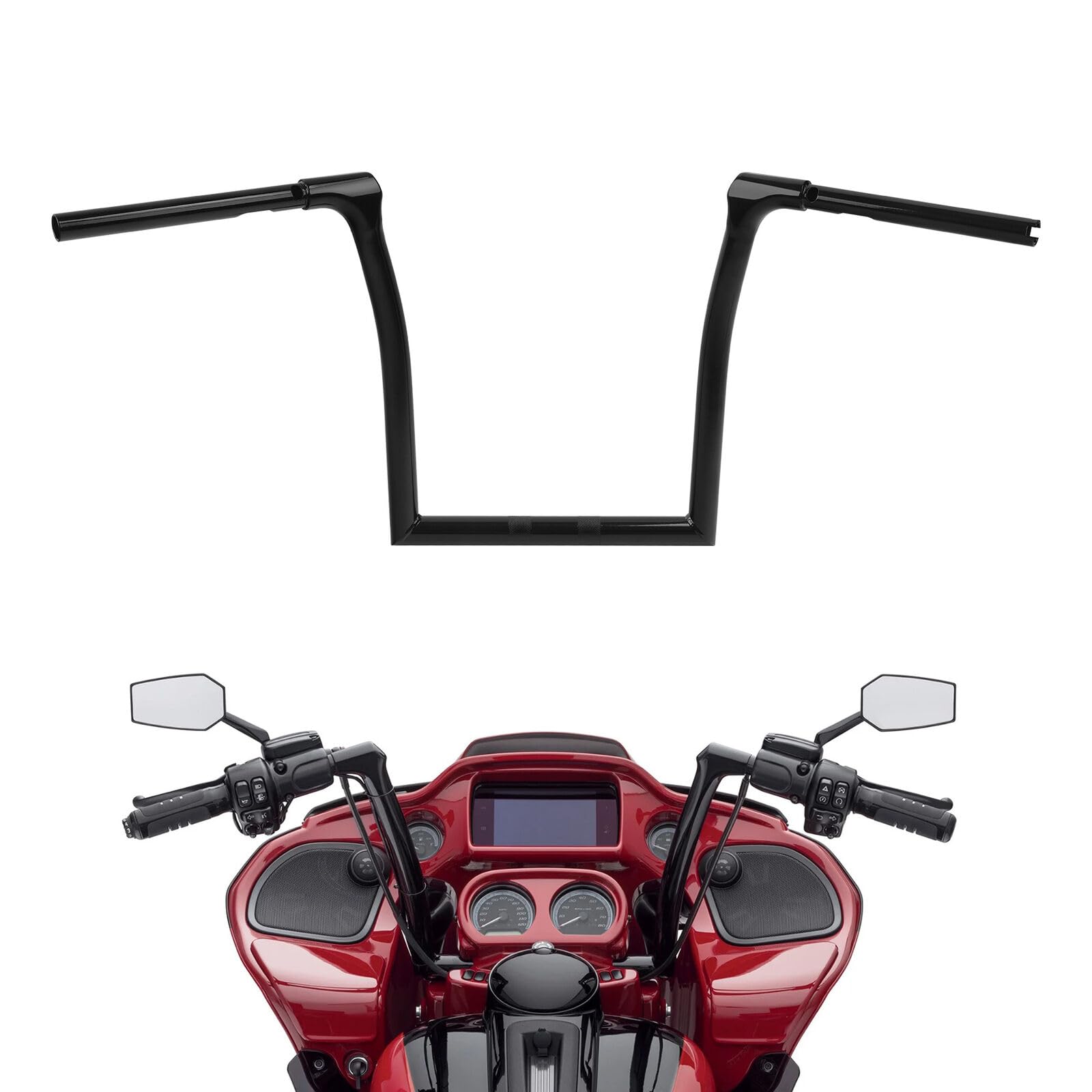 TCMT 14.5'' Rise 1-1/4" Ape Hanger Bar Handlebar Fit For Harley Road Glide Special 2015-2023 Road Glide ST 2022-2023 Ultra 2016-2019 Limited 2020-2023 CVO Road Glide Ultra 2015-2016