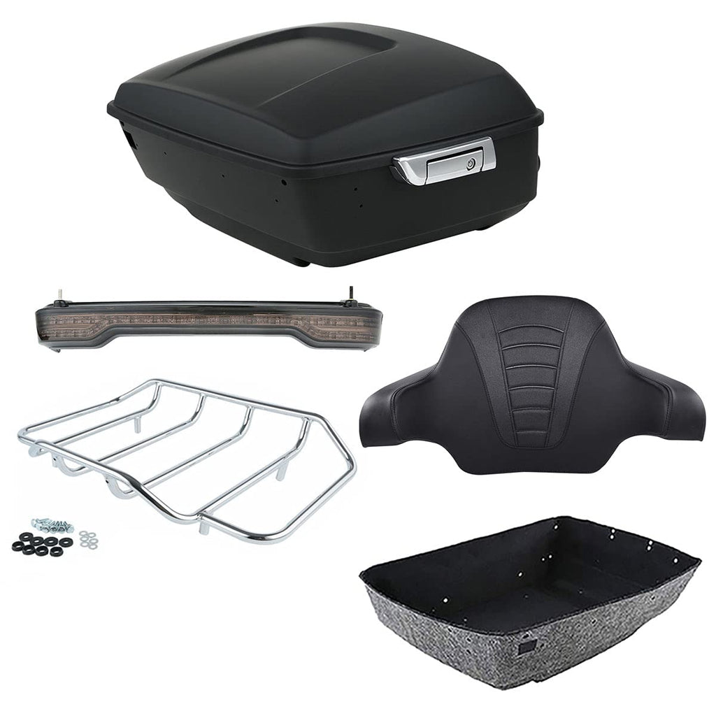 TCMT 13.7" King 2014-2025 Motorcycle Trunk Backrest Pad Top Luggage Rack Mount Rack Fit For Harley Trunk Touring CVO Road King Road Glide Street Glide Electra Glide Ultra Limited Pack