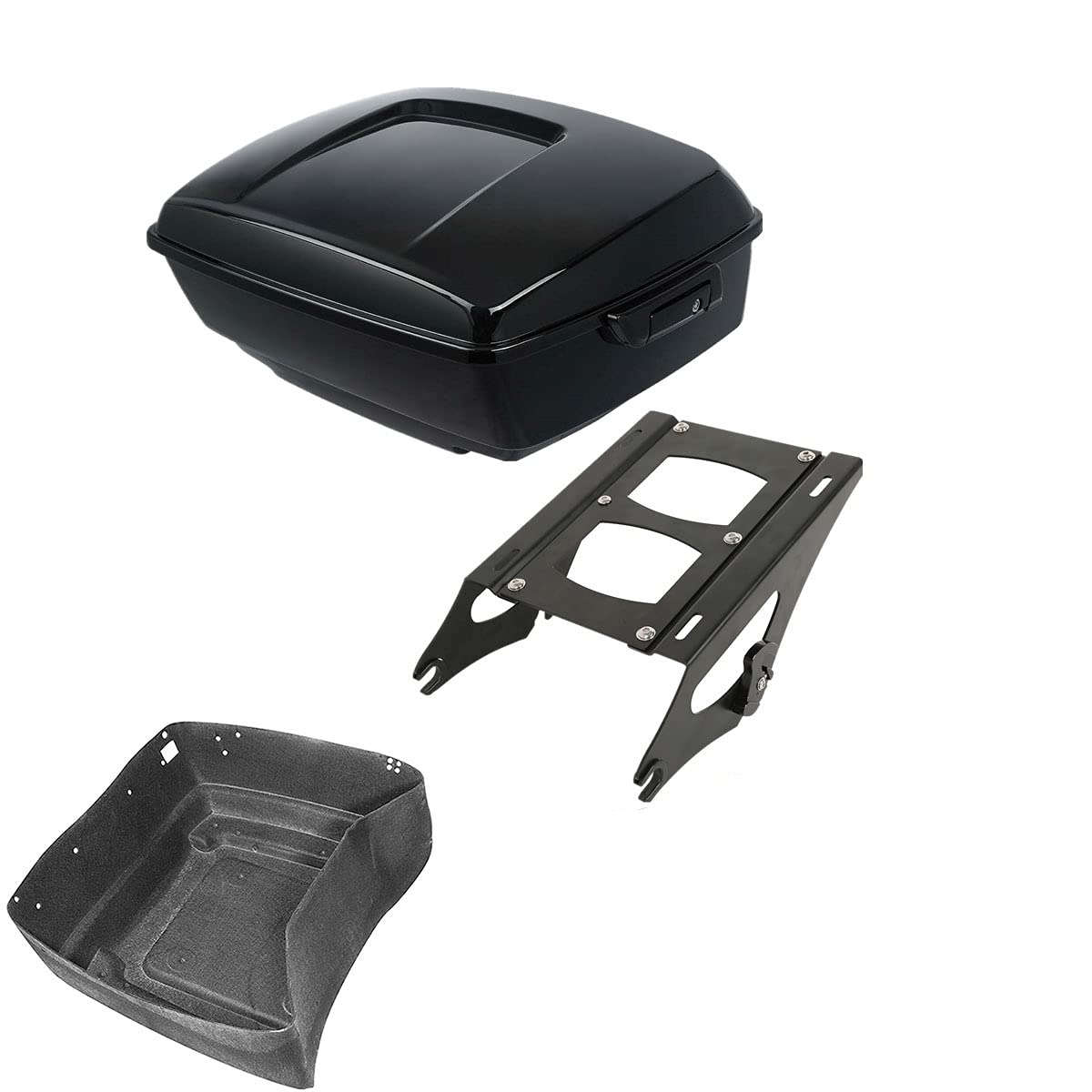 TCMT 13.7" King Motorcycle Trunk Backrest Pad Luggage Rack 2 Up Mounting Rack Base Plate Fit For Harley 2014-2025 Touring CVO Road King Road Glide Street Glide Electra Glide Pack