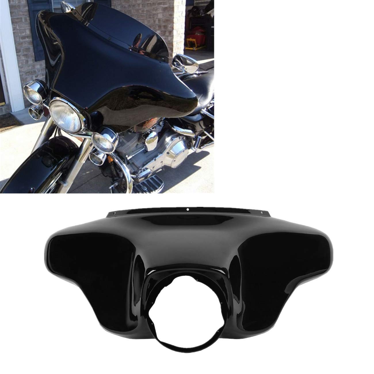 TCMT Batwing Inner & Outer Cowl Fairing & 8" Windshield Fit For Harley Touring Street Glide FLHX Electra Glide Ultra Classic FLHT FLHTC FLHTCU 1996-2013 (Inner Outer Fairing 8" Windshield)