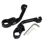 TCMT 1-1/4" 1.25" 32mm Black Long Angled Highway Engine Guard Foot Pegs Kit Fits For Harley Touring Road King Street Glide Road Glide Electra Glide Softail Sportster Dyna with 1.25" Engine Guards