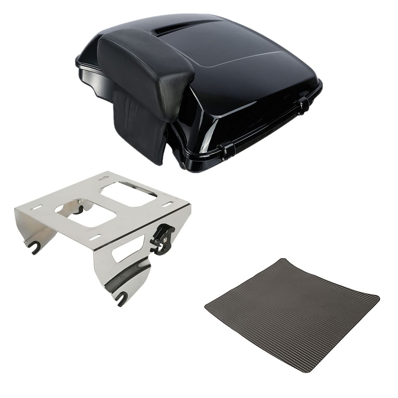 TCMT 5.5" Razor Motorcycle Trunk Box Backrest Two Up Mount Rack Base Plate Fit For Harley Touring 2014-2025 CVO Road King Road Glide Street Glide Electra Glide Pack