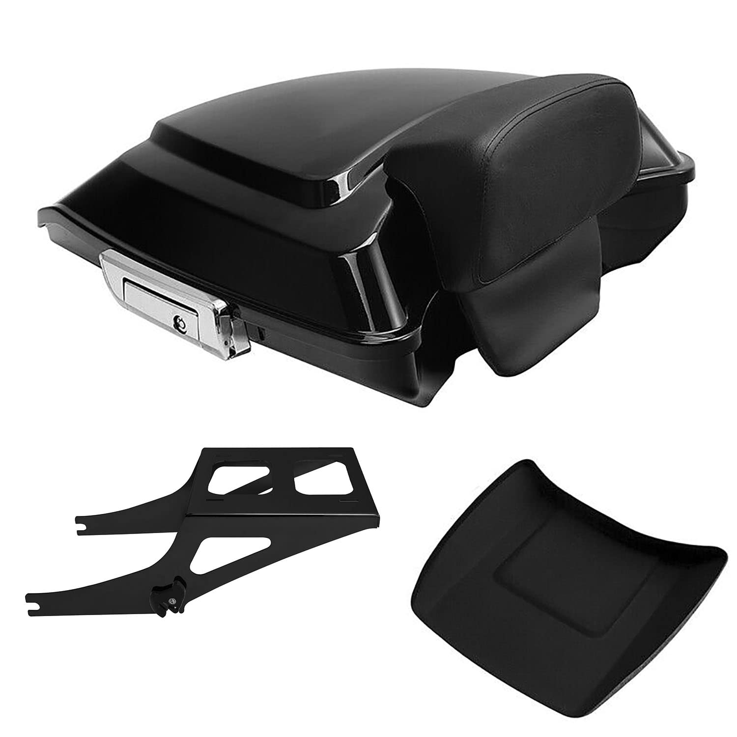 TCMT 5.5" Razor Motorcycle Trunk Box Backrest Pad Mounting Rack Fit For Harley 2014-2025 Touring Road King Street Road Electra Glide Pack