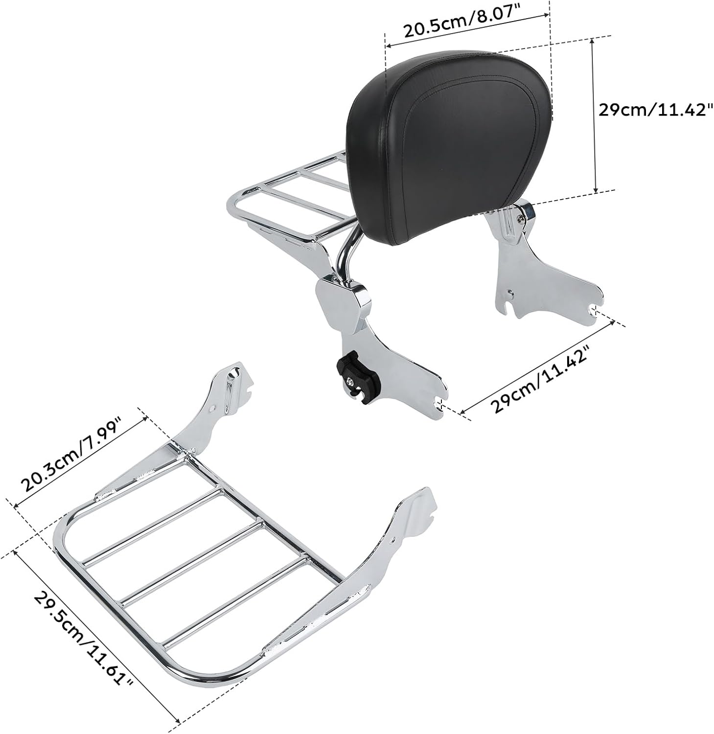 TCMT Backrest Sissy Bar Luggage Rack Fits For Harley Touring Road Glide Road King FLHT FLHX FLTR 1997-2008 Street Glide FLHX 2006-2008 Electra Glide Standard FLHT 1997-2008