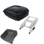TCMT 13.7" King Motorcycle Trunk Backrest Pad Luggage Rack Two Up Mount Rack Base Plate Docking Fit For Harley 2014-2025 Touring CVO Road King Road Glide Street Glide Electra Glide Pack