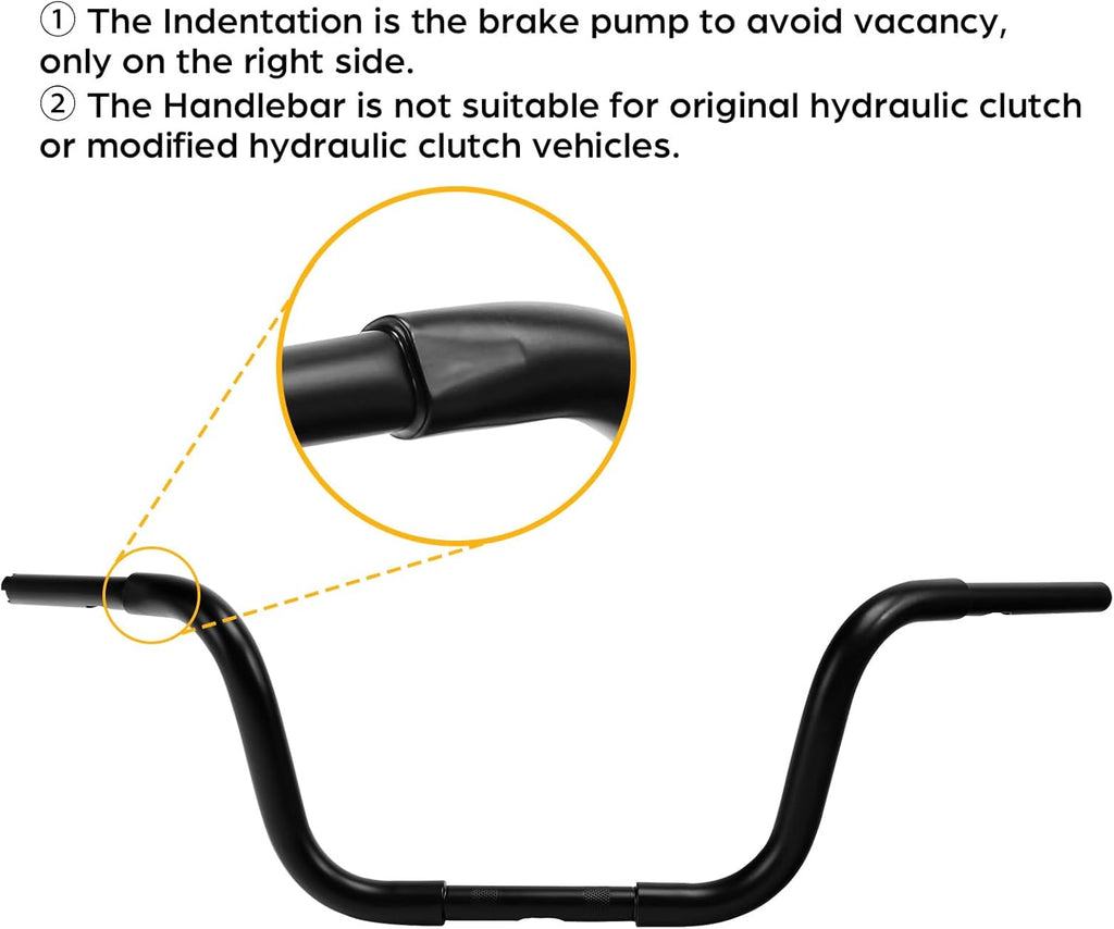TCMT 18" Rise Ape Hanger FAT 1-1/4" Handlebar Drag Fits Harley-Davidson FLST, FXST, Sportster XL, Custom Application