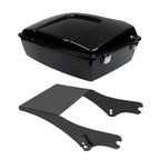 TCMT 10.7" Black Latches Chopped Motorcycle Trunk Box Backrest Pad Mount Rack Fit For Harley Touring 1997-2008 Road King Road Street Electra Glide Pack