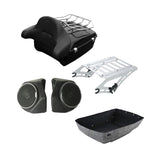 TCMT 13.7" King 2014-2025 Motorcycle Trunk Backrest Pad Luggage Rack Speakers Taillight Fit For Harley Trunk Touring CVO Road King Road Glide Street Glide Electra Glide Pack