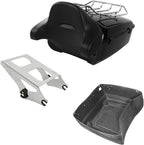 TCMT 13.7" King Motorcycle Trunk Backrest Pad Luggage Rack Two Up Mount Rack Fit For Harley 2014-2025 Touring CVO Road King Road Glide Street Glide Electra Glide Pack