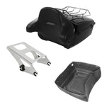TCMT 13.7" King Motorcycle Trunk Backrest Pad Luggage Rack 2 Up Mounting Rack Base Plate Docking Fit For Harley 2014-2025 Touring CVO Road King Road Glide Street Glide Electra Glide Pack