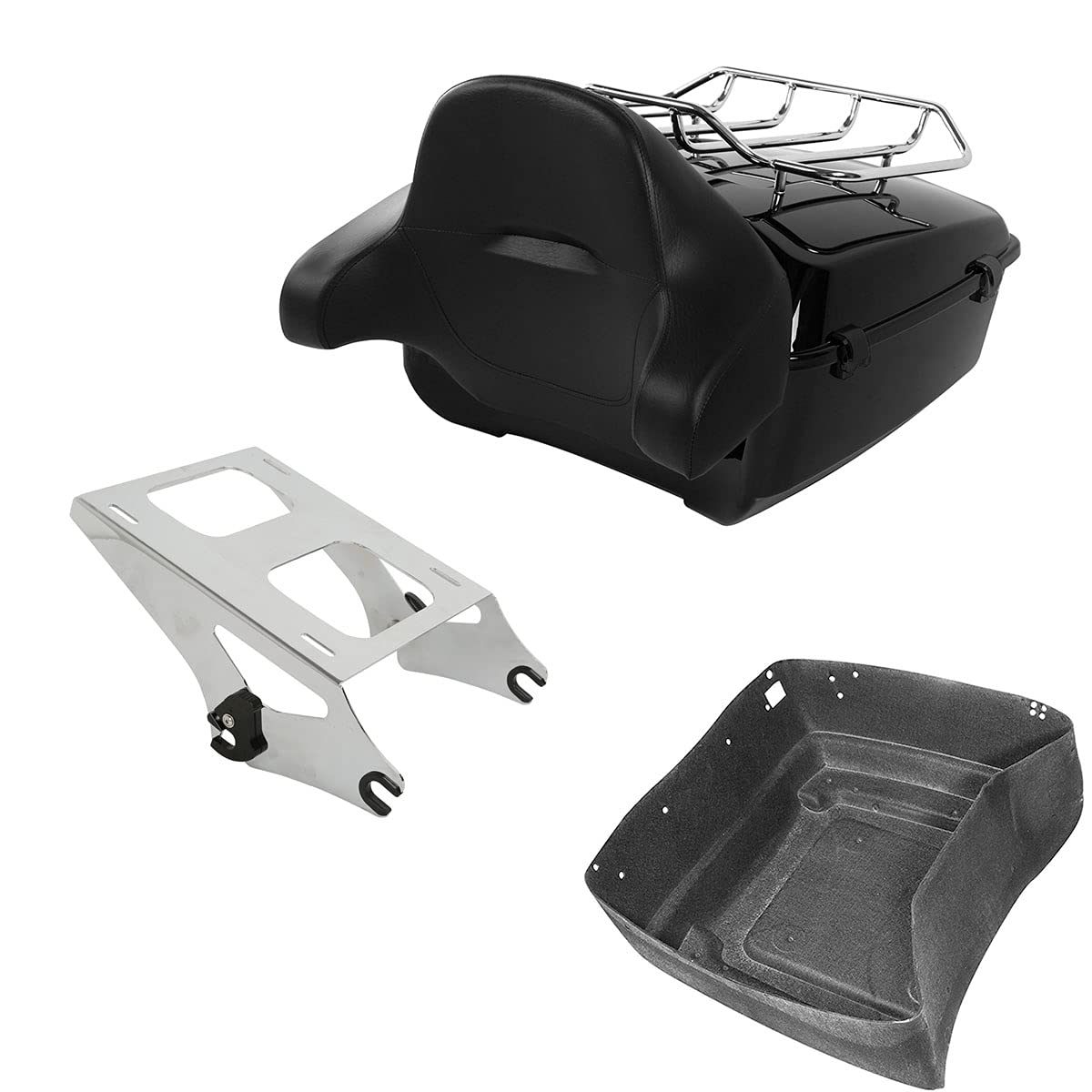 TCMT 13.7" King Motorcycle Trunk Backrest Pad Luggage Rack Base Plate Fit For Harley 2014-2025 Touring CVO Road King Road Glide Street Glide Electra Glide Pack