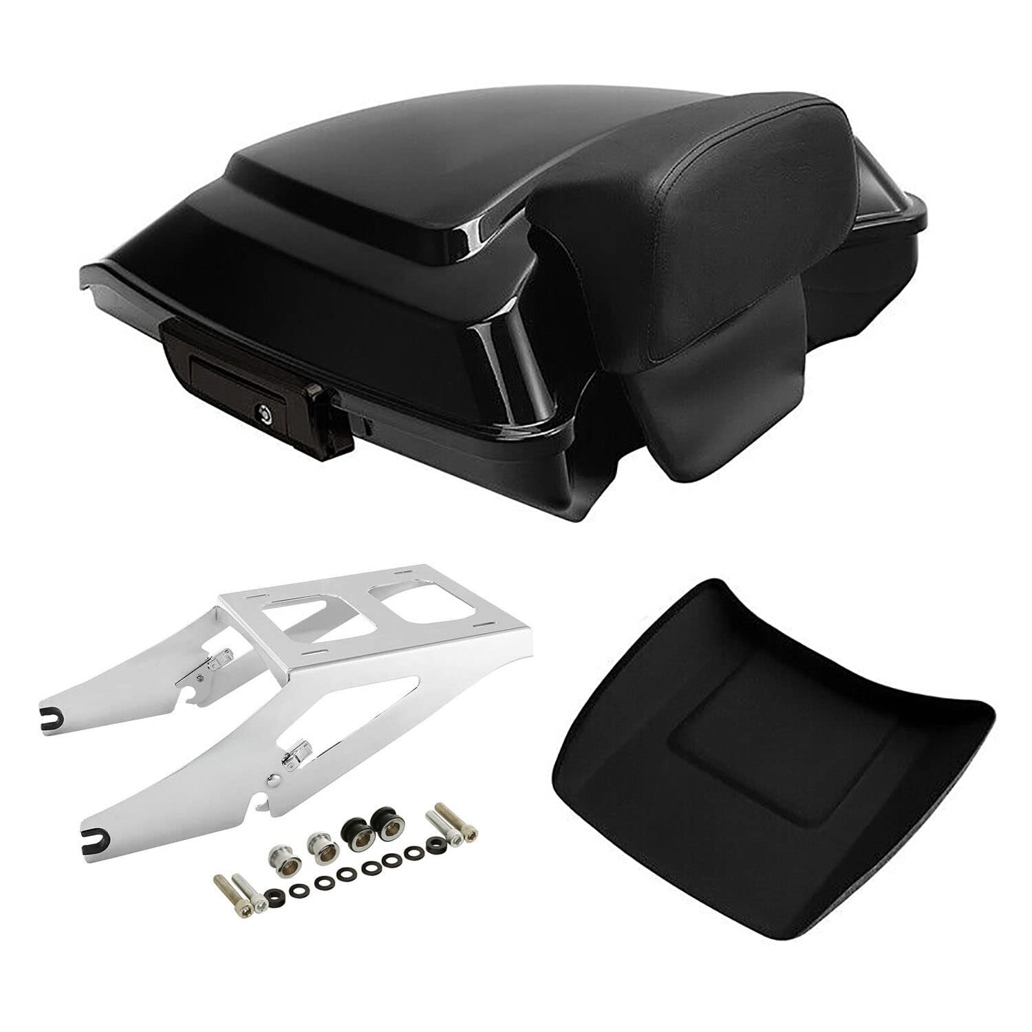 TCMT 5.5" Razor Motorcycle Trunk Box Backrest Pad Mounting Rack Fit For Harley 2014-2025 Touring Road King Street Road Electra Glide Pack