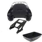 TCMT 13.7" King Motorcycle Trunk Box Wrap-Around Backrest Speakers Taillight Fit For Harley 2014-2025 Touring CVO Road King Road Glide Street Glide Electra Glide Pack