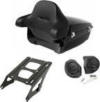 TCMT 13.7" King Motorcycle Trunk Box Wrap-Around Backrest Rear Speakers Fit For Harley 2014-2025 Touring CVO Road King Road Glide Street Glide Electra Glide Pack Trunk