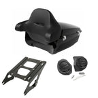 TCMT 13.7" King Motorcycle Trunk Box Wrap-Around Backrest Rear Speakers Fit For Harley 2014-2025 Touring CVO Road King Road Glide Street Glide Electra Glide Pack Trunk