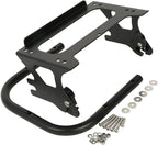 TCMT 10.7" Black Latches Chopped Motorcycle Trunk Box Backrest Pad Mount Rack Fit For Harley Touring 1997-2008 Road King Road Street Electra Glide Pack