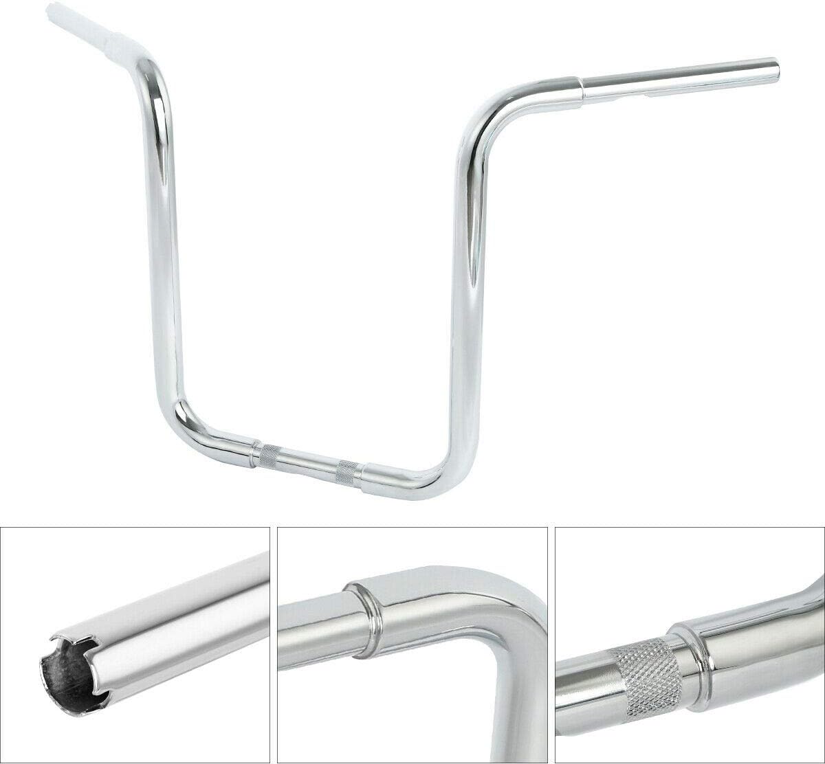 TCMT 18" Rise 1-1/4" Ape HangerBar Handlebar Fits For Harley Sportster XL 883 1200 Softail Slim Heritage Fat Boy Deluxe Deuce Dyna Super Glide Wide Glide Low Rider Fat Bob Custom Application