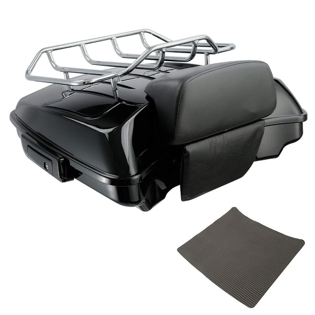 TCMT 5.5" Razor Motorcycle Trunk Box Backrest Two Up Mount Rack Base Plate Fit For Harley Touring 2014-2025 CVO Road King Road Glide Street Glide Electra Glide Pack