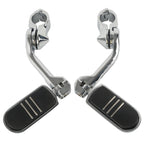 TCMT 1-1/4" 1.25" 32mm Black Long Angled Highway Engine Guard Foot Pegs Kit Fits For Harley Touring Road King Street Glide Road Glide Electra Glide Softail Sportster Dyna with 1.25" Engine Guards