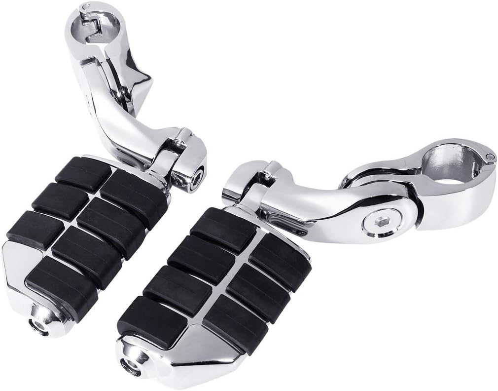 TCMT 1.25" Highway Adjustable Foot Pegs Footrest Fits For Harley Touring Road King Street Glide Road Glide Electra Glide Softail Sportster Dyna with 1.25" Engine Guards