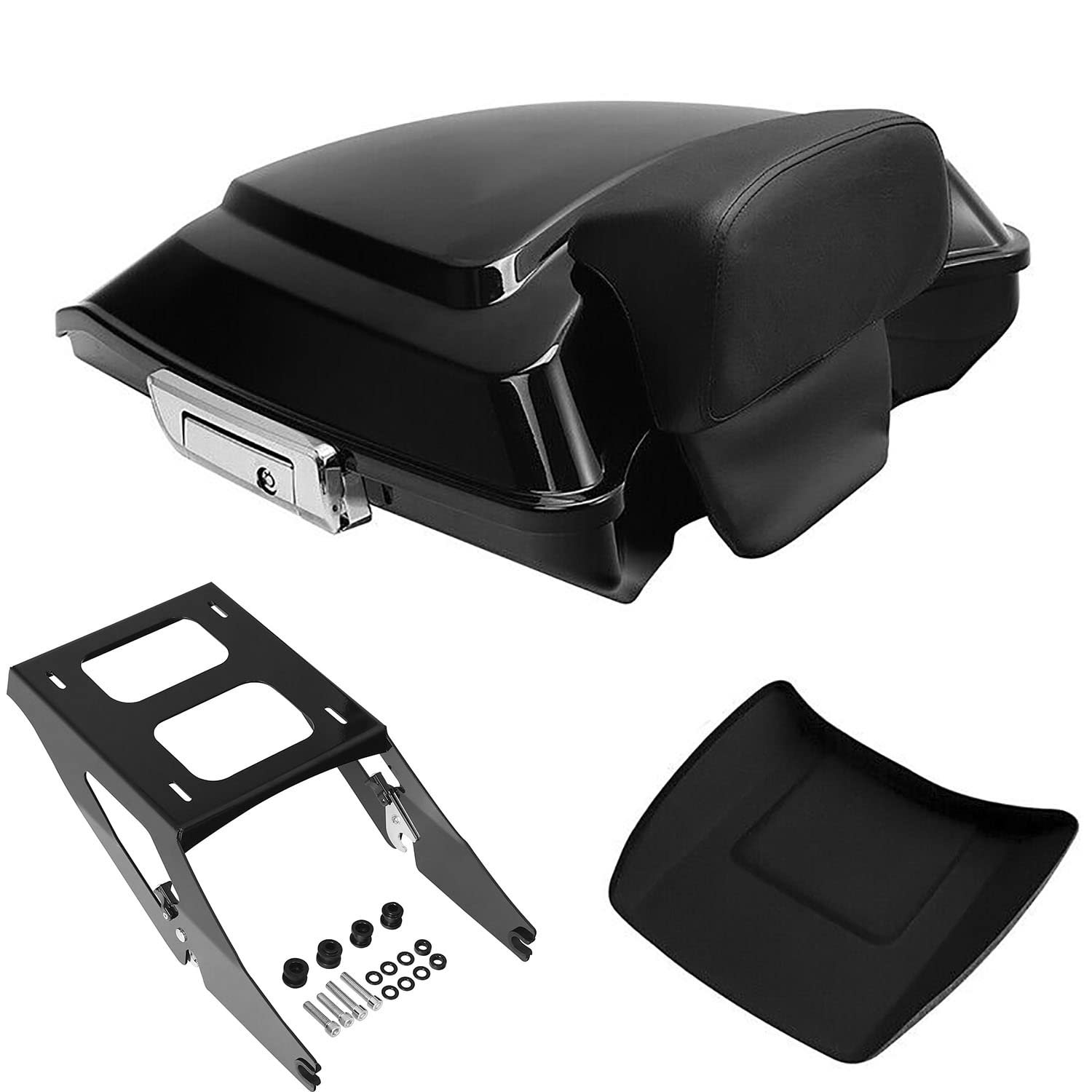 TCMT 5.5" Razor Motorcycle Trunk Box Backrest Pad Mounting Rack Fit For Harley 2014-2025 Touring Road King Street Road Electra Glide Pack