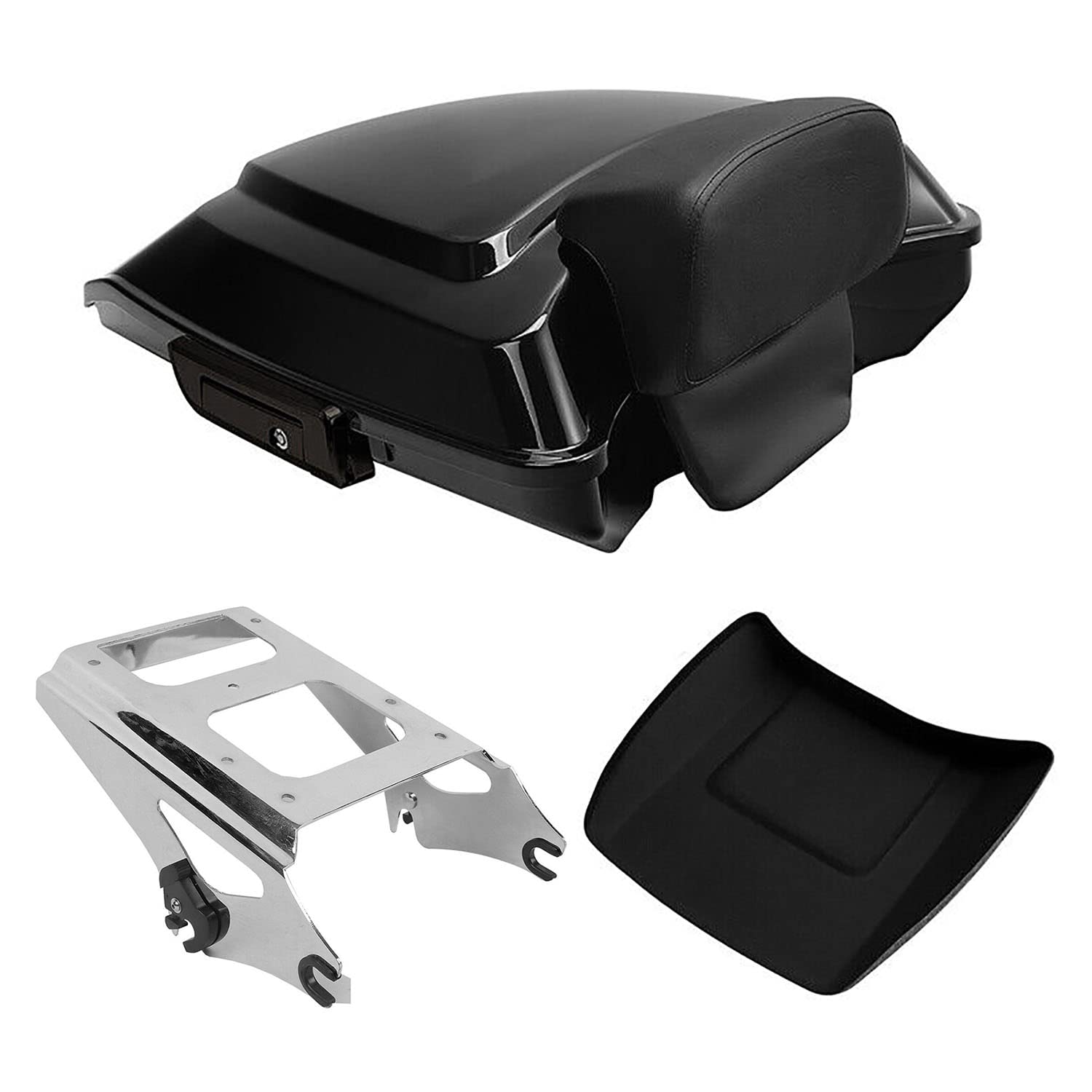 TCMT 5.5" Razor Motorcycle Trunk Box Backrest Pad Mounting Rack Fit For Harley 2014-2025 Touring Road King Street Road Electra Glide Pack