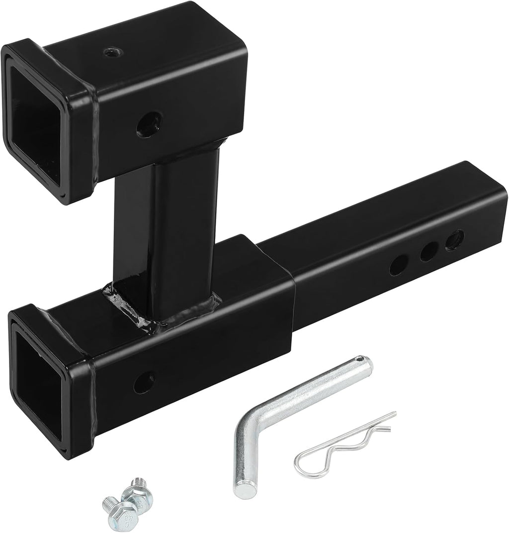 TCMT Double Hitch Receiver 2 Inch Trailer Dual Hitch Extension Riser Hitch Adapter 4000LB Universal