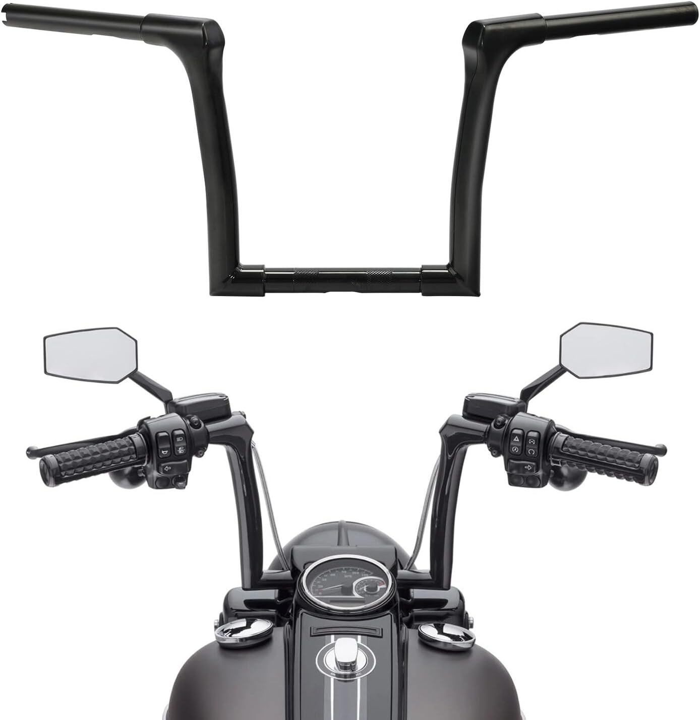 TCMT 10" Rise Ape Hangers 1 1/4" Handlebar Fit For Harley Softail Street Bob 2018-24