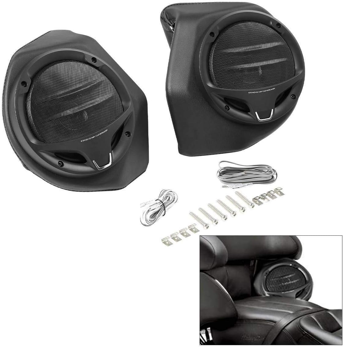 TCMT 13.7" King Motorcycle Trunk Box Backrest Pad Luggage Rack 2 Up Mount Rack Taillight Speakers Base Plate Fit For Harley 2014-2025 Touring CVO Road King Street Glide Electra Glide Pack