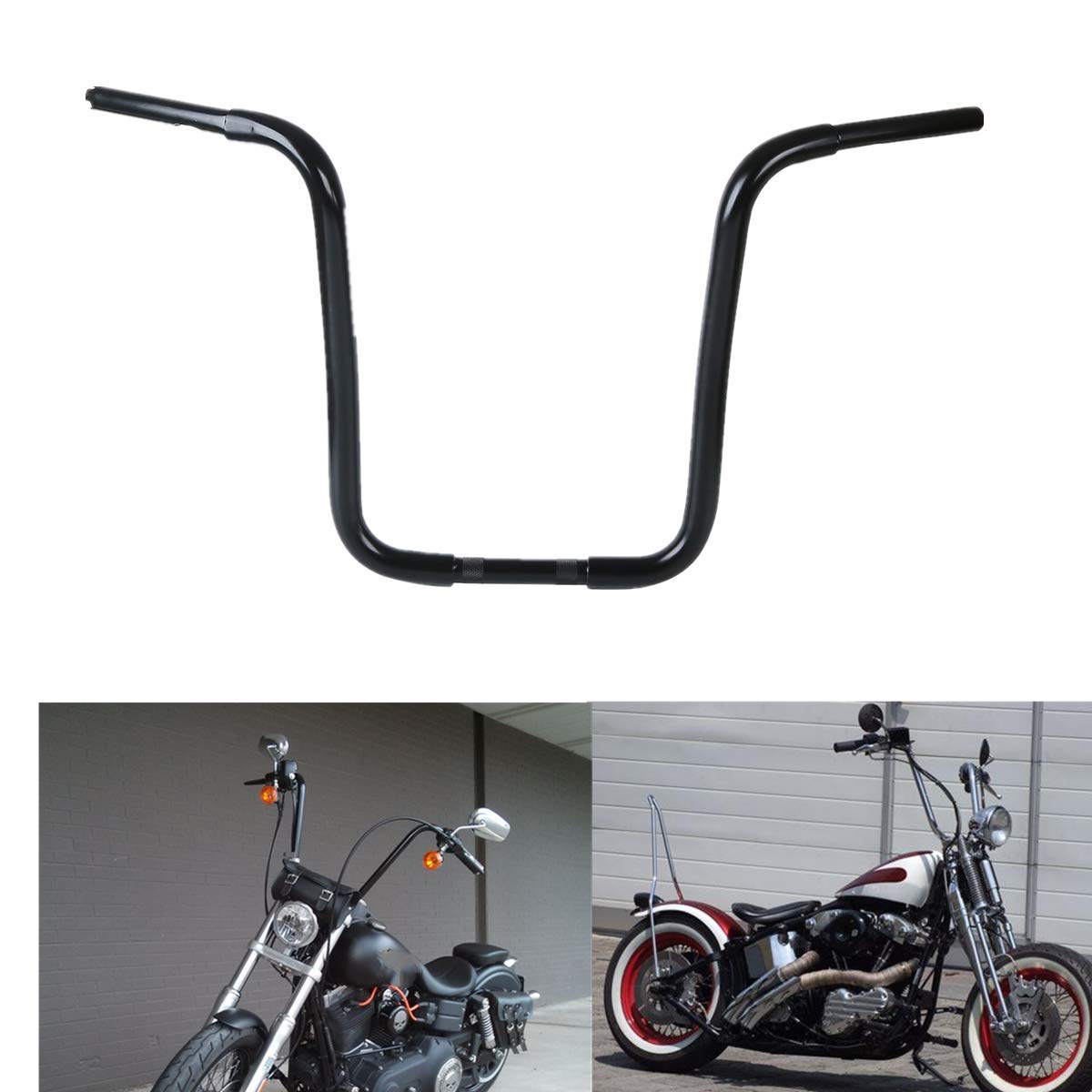 TCMT 12" Rise 1 1/4" Fat Ape Hangers Handlebar Fit For Harley Sportster XL 883 1200 Softail Slim Heritage Fat Boy Deluxe Deuce Dyna Super Glide Wide Glide Low Rider Fat Bob Custom Application