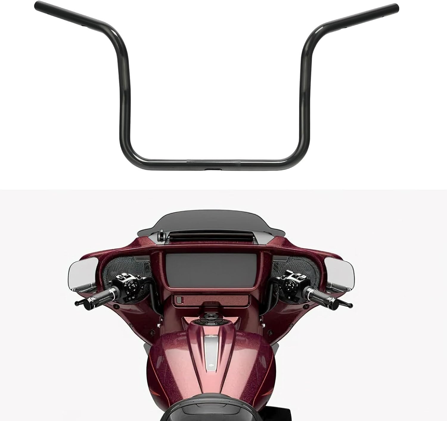 TCMT 12'' Rise Ape Hanger 1'' Handlebar Fit For Harley 2023-2025 CVO Street Glide FLHXSE 2024-2025 Street Glide FLHX Black