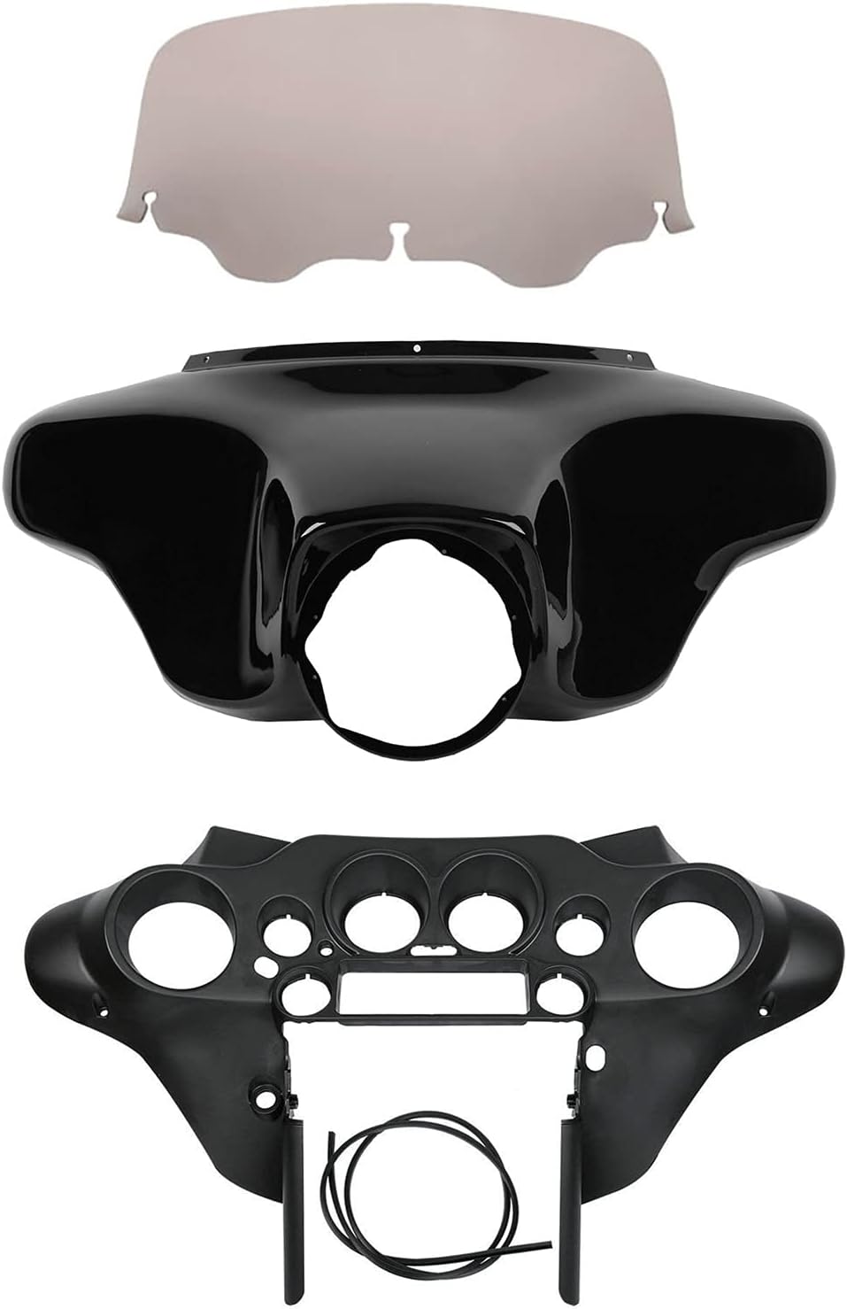 TCMT Batwing Inner & Outer Cowl Fairing & 8" Windshield Fit For Harley Touring Street Glide FLHX Electra Glide Ultra Classic FLHT FLHTC FLHTCU 1996-2013 (Inner Outer Fairing 8" Windshield)