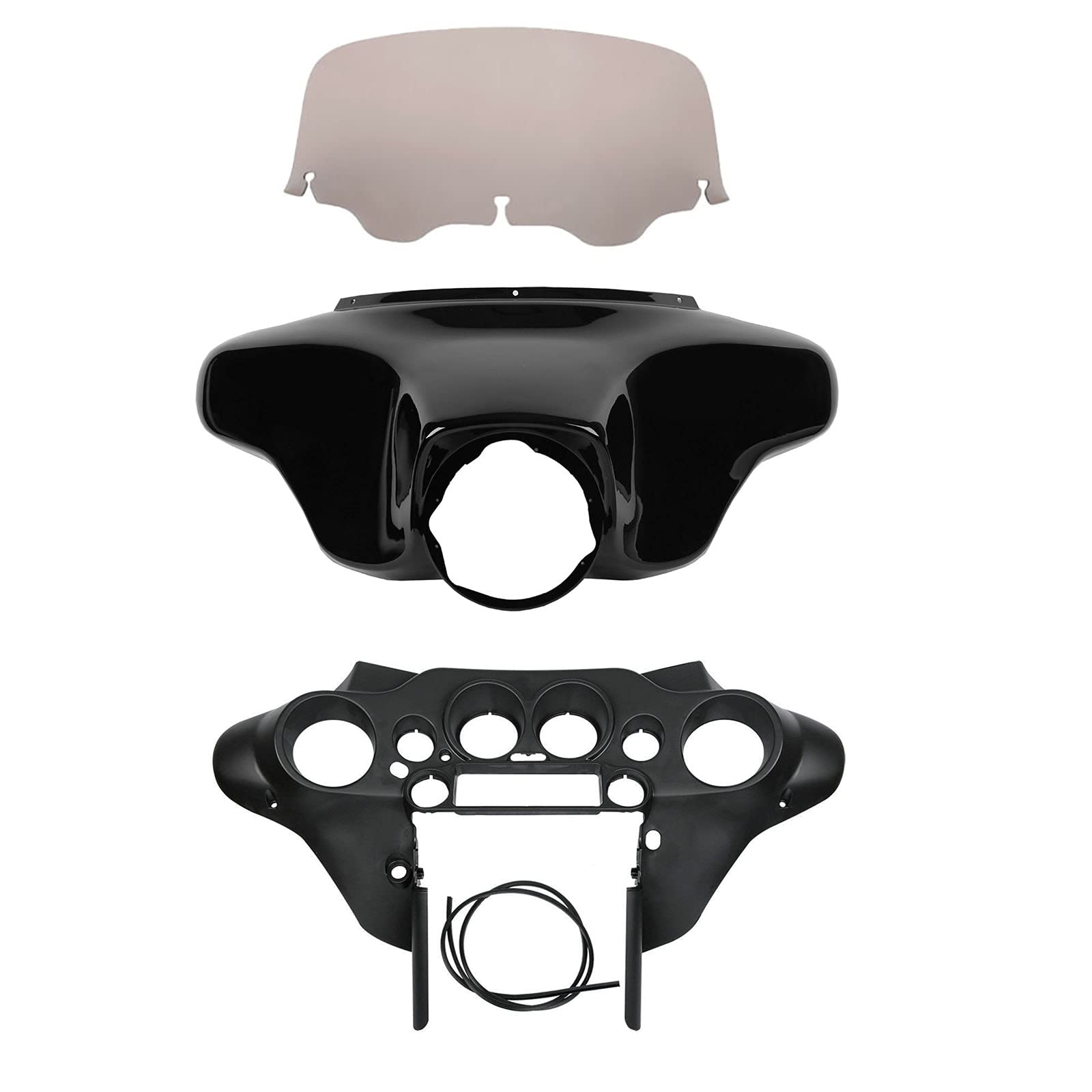 TCMT Batwing Inner & Outer Cowl Fairing & 8" Windshield Fit For Harley Touring Street Glide FLHX Electra Glide Ultra Classic FLHT FLHTC FLHTCU 1996-2013 (Inner Outer Fairing 8" Windshield)