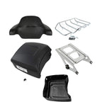 TCMT 13.7" King Motorcycle Trunk Box W/Latches Brake TailLight Base Plate Fit For Harley 2014-2025 Touring CVO Road King Road Glide Street Glide Electra Glide Pack
