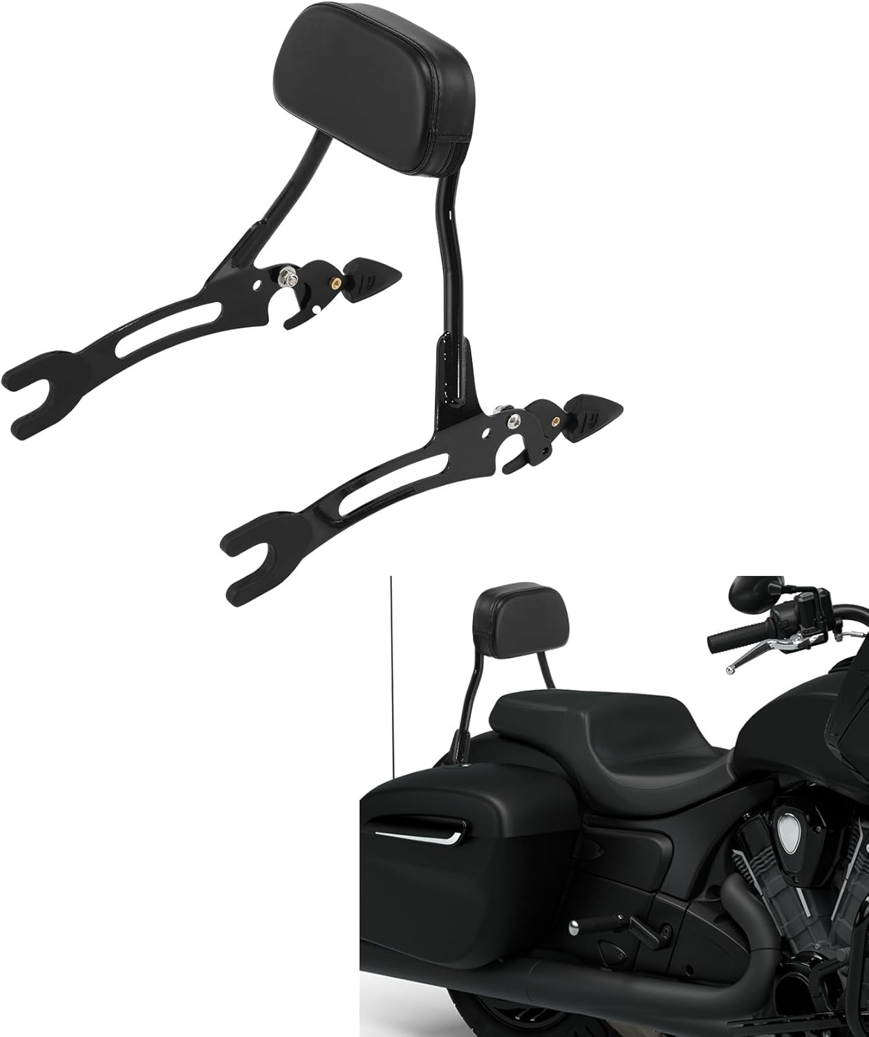 TCMT Backrest Sissy Bar & Luggage Rack Fit For Indian Chieftain Limited 2017-2024 Springfield Dark Horse Challenger Limited 21-24 Roadmaster 17-2024 Indian Vintage 20-21