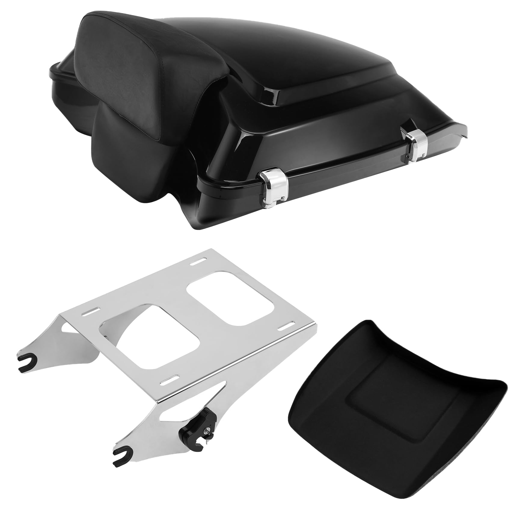 TCMT 5.5" Razor Motorcycle Trunk Box Backrest Pad Mounting Rack Fit For Harley 2014-2025 Touring Road King Street Road Electra Glide Pack