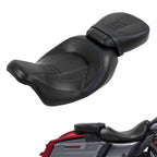 2-Up Rider and Passenger Seat Low Profile Seat Fit For Harley 2009-2023 Touring Street Glide Road King Road Glide
