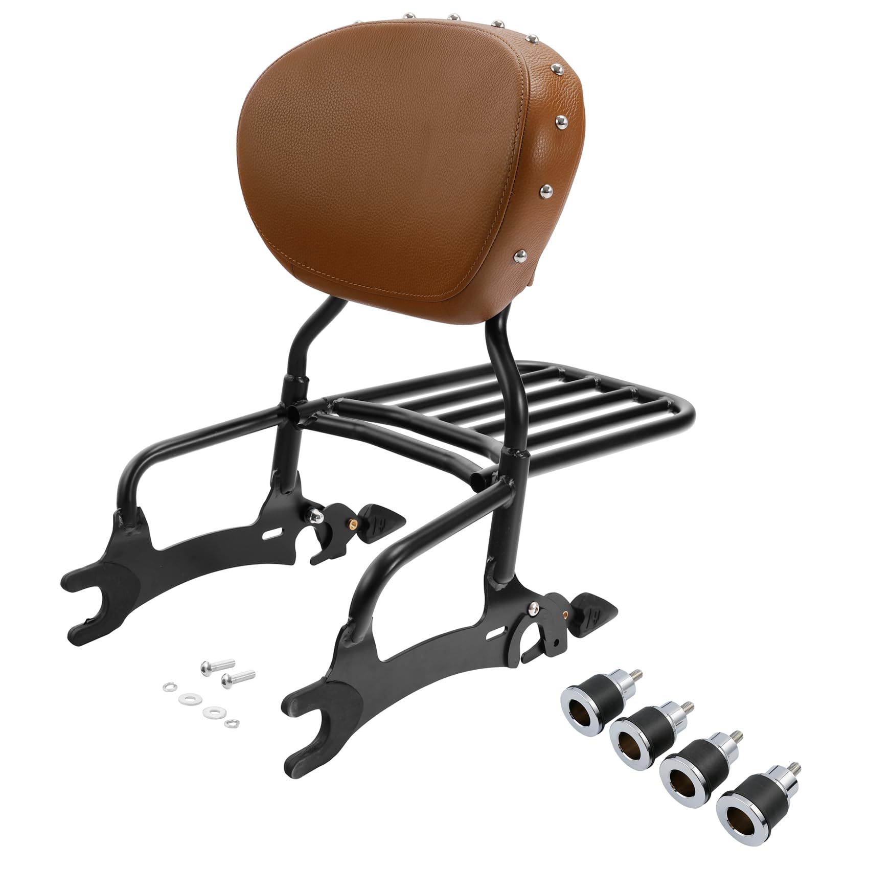 TCMT Backrest Sissy Bar Luggage Rack Fit for Indian Chieftain Limited 2017-2024 Springfield Dark Horse Challenger Limited 21-24 Roadmaster 17-24 Indian Vintage 20-21