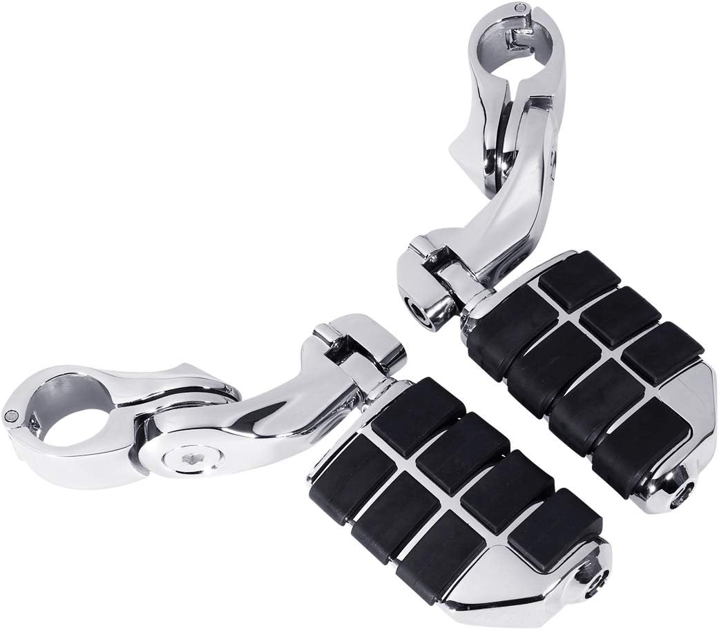 TCMT 1.25" Highway Adjustable Foot Pegs Footrest Fits For Harley Touring Road King Street Glide Road Glide Electra Glide Softail Sportster Dyna with 1.25" Engine Guards