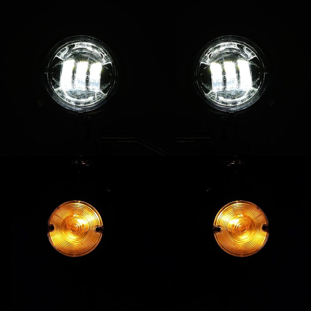TCMT 4.5" LED Spot Passing Lights Turn Signals Lamp Driving Fog Spot Light Bar Fit For Harley Fit For Harley Touring Road Glide Street Glide Road King Electra Glide Ultra Classic 1994-2024