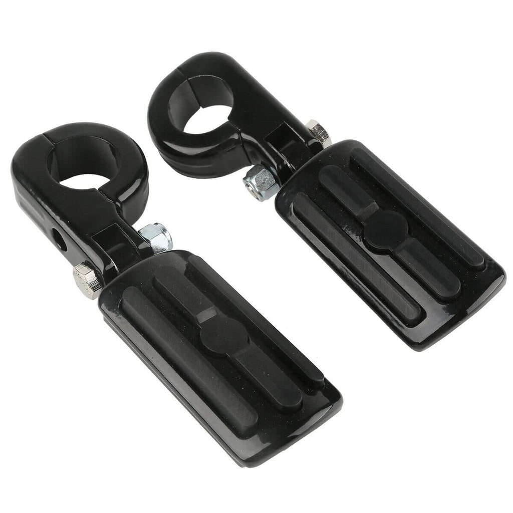 TCMT 1 1/4" Highway Engine Guard Streamliner Foot Pegs Clamp Fits For Harley Yamaha Kawasaki Suzuki Honda Black