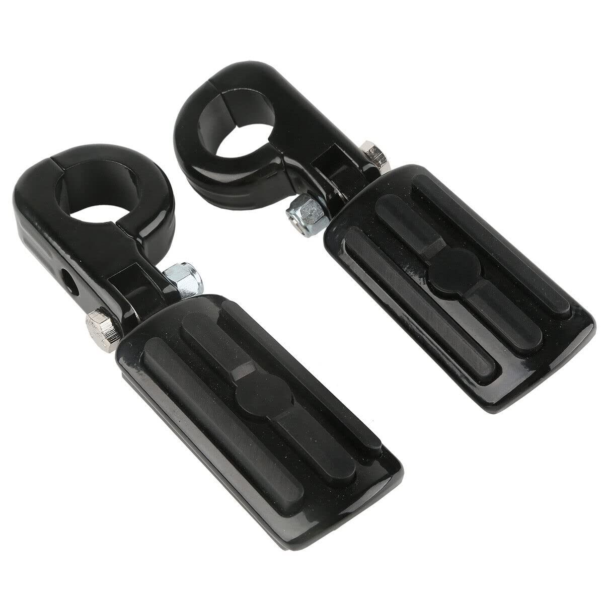 TCMT 1 1/4" Highway Engine Guard Streamliner Foot Pegs Clamp Fits For Harley Yamaha Kawasaki Suzuki Honda Black