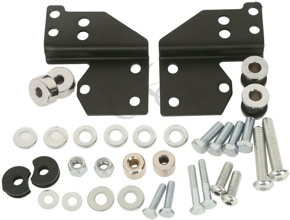 TCMT 5.5" Razor Motorcycle Trunk Backrest Pad Mount Rack Docking Hardware Fit for Harley Touring 1997-2008 Touring Road King Electra Glide Road Glide Pack