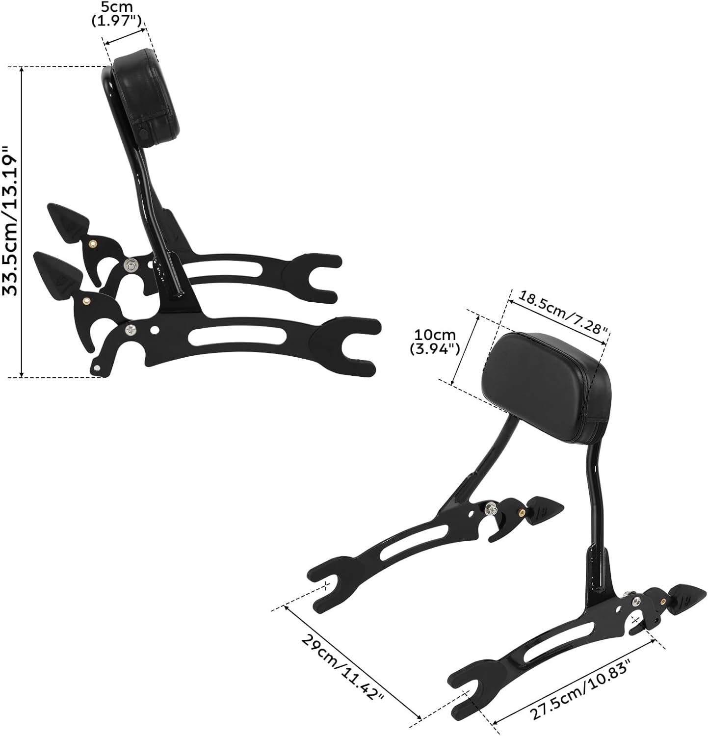 TCMT Backrest Sissy Bar & Luggage Rack Fit For Indian Chieftain Limited 2017-2024 Springfield Dark Horse Challenger Limited 21-24 Roadmaster 17-2024 Indian Vintage 20-21