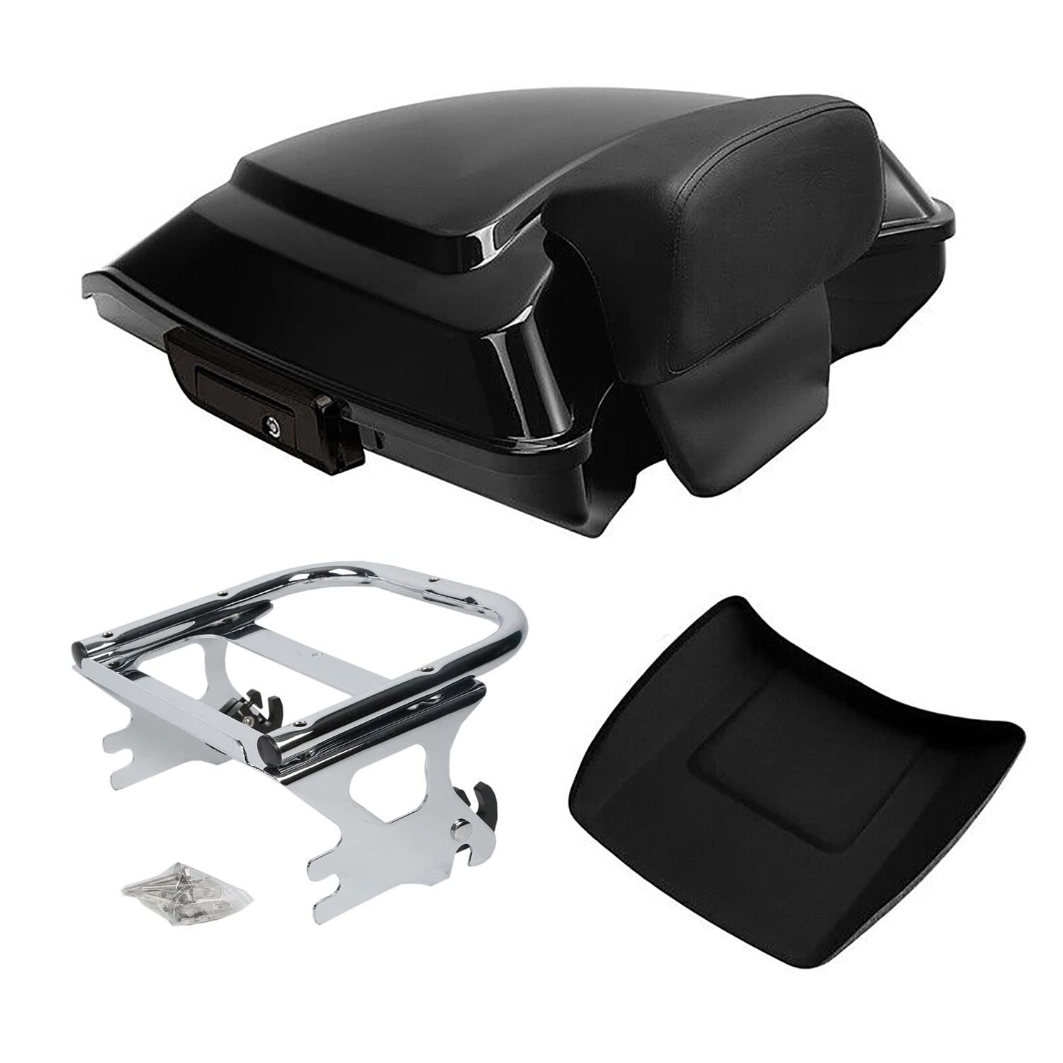 TCMT 5.5" Razor Motorcycle Trunk Box Backrest Pad Mounting Rack Fit For Harley 2014-2025 Touring Road King Street Road Electra Glide Pack