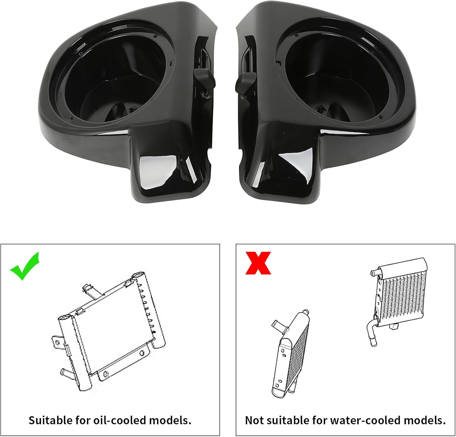 TCMT 6.5" Speaker Pods Boxes Lower Vented Fairing Fits For Harley Touring 2014-2024 CVO Street Glide Road Glide Electra Glide Road King