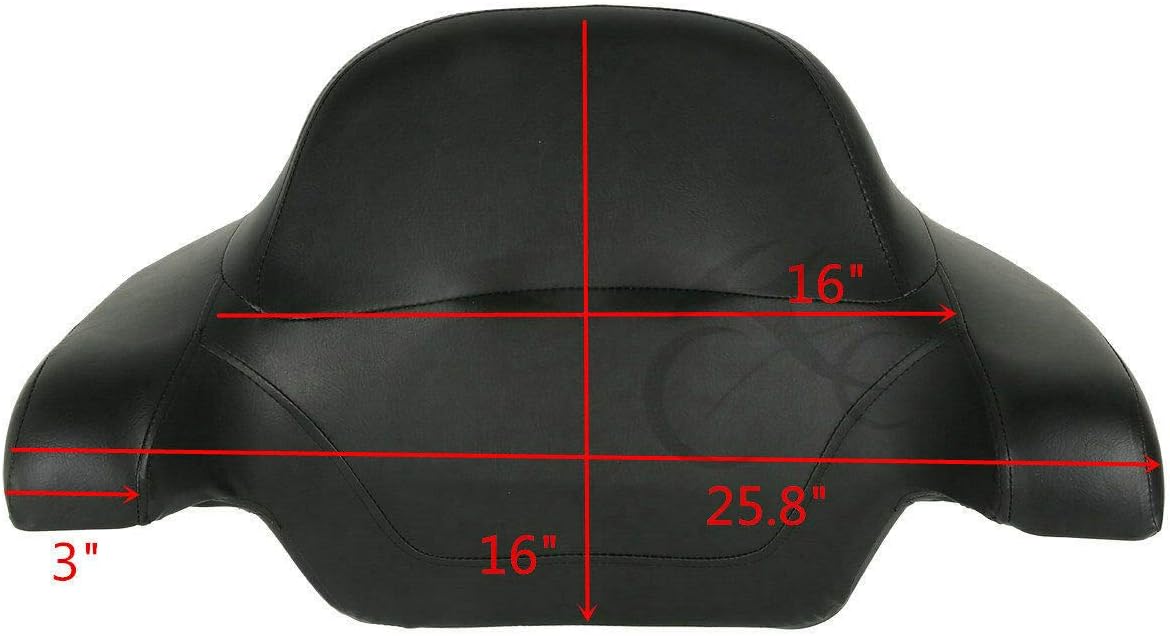 TCMT 13.7" King Motorcycle Trunk Backrest Pad Two Up Mounting Rack Fit For Harley 2014-2025 Touring CVO Road King Road Glide Street Glide Electra Glide Pack