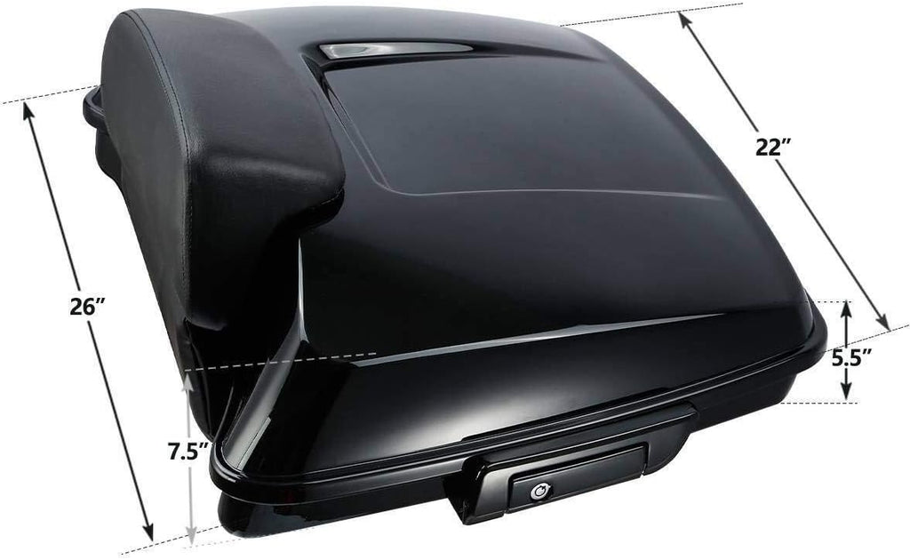 TCMT 5.5" Razor Motorcycle Trunk Box Backrest Two Up Mount Rack Base Plate Fit For Harley Touring 2014-2025 CVO Road King Road Glide Street Glide Electra Glide Pack