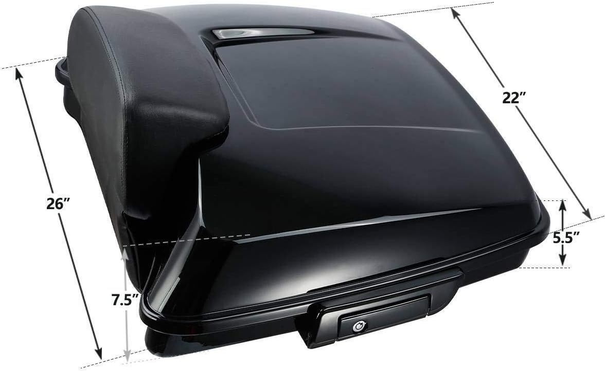 TCMT 5.5" Razor Motorcycle Trunk Box Backrest Two Up Mount Rack Base Plate Fit For Harley Touring 2014-2025 CVO Road King Road Glide Street Glide Electra Glide Pack