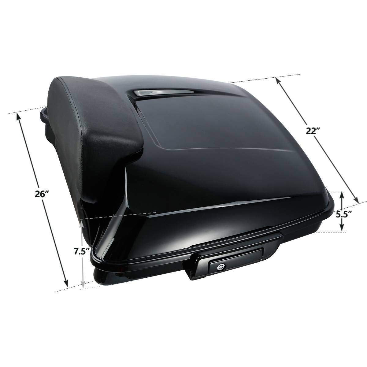 TCMT 5.5" Razor Motorcycle Trunk Box Backrest Two Up Mount Rack Base Plate Fit For Harley Touring 2014-2025 CVO Road King Road Glide Street Glide Electra Glide Pack